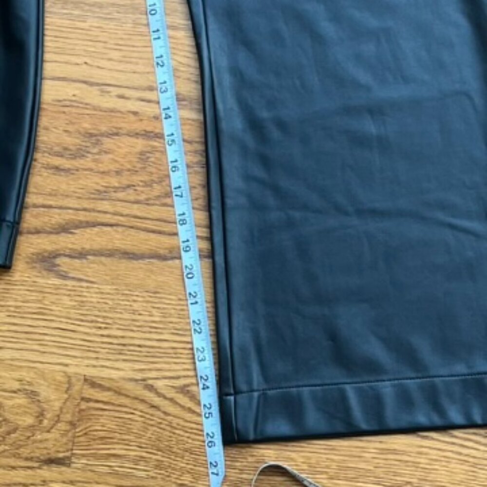 NWT Anthropologie Maeve Black Colettte Faux Leather Crop Pants Women's Size 33 - Picture 7 of 9